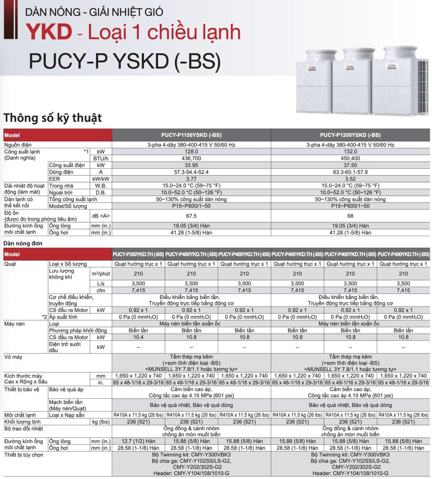 Mitsubishi Electric City Multi PUCY Thong so ky thuat 10